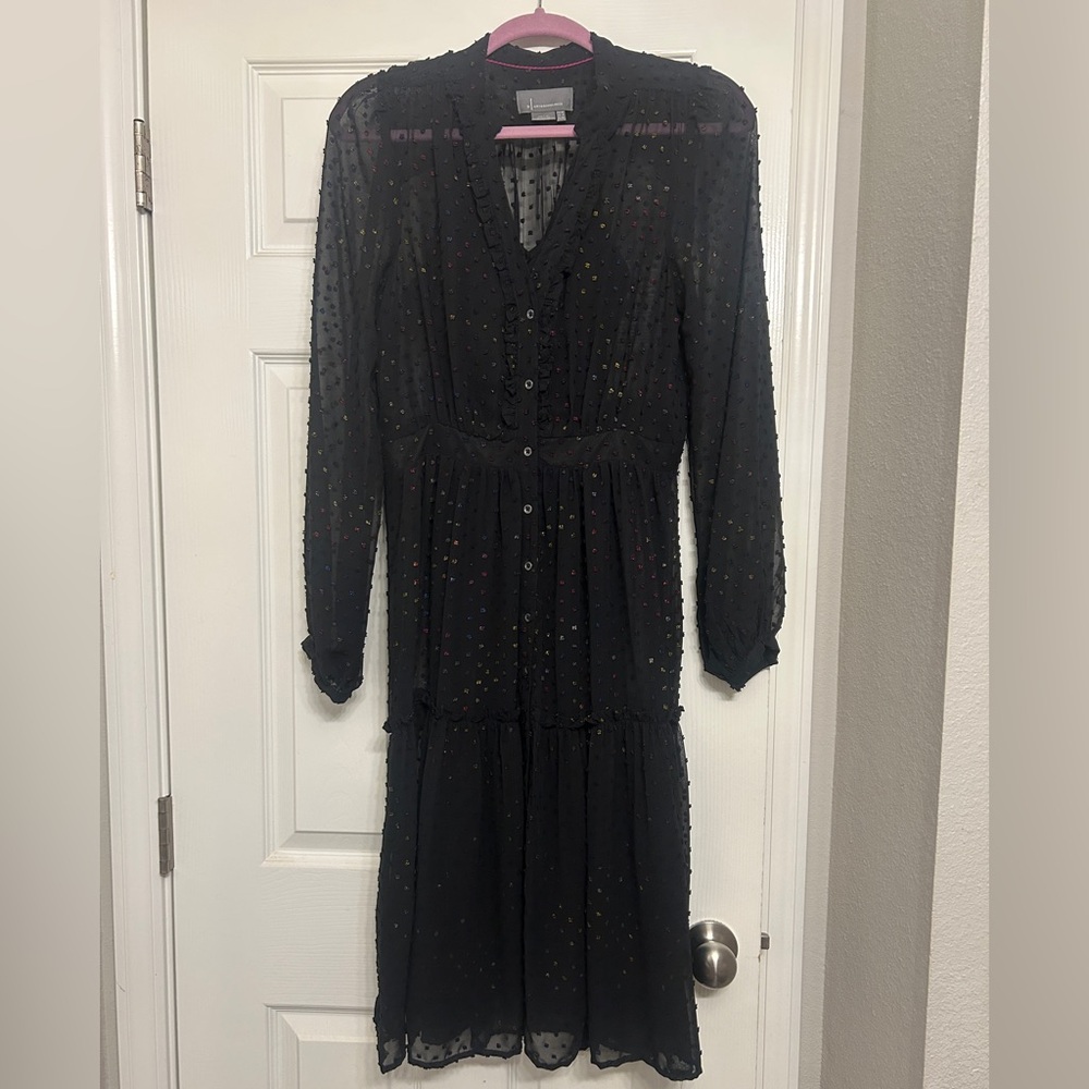 Anthropologie Elegant Black Button-Down Dress size 8